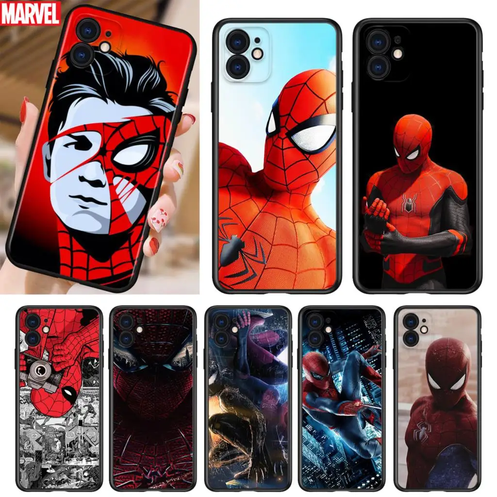 

Marvel hero Peter Parker for iPhone 5 5S 6 7 8 X XR XS 11 SE 12 2020 mini Plus Pro MAX TPU Black Soft Cover