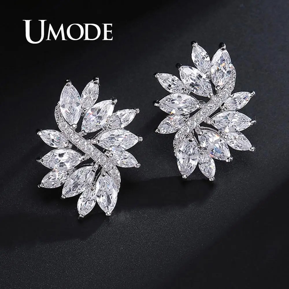 UMODE Новейший дизайн Женские модные нежные серьги в форме цветка с AAA+