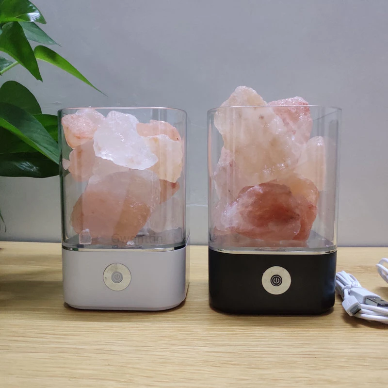Хрустальная лампа из гималайской соли, светодиодный Ночной светильник с usb-портом для домашнего декора, домашние ночные светильники, настольный прикроватный светильник для спальни, Luminaira
