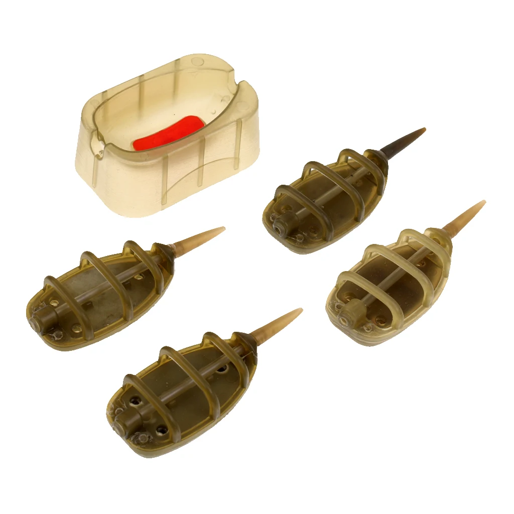 

4Pcs/Set (15g 20g 25g 35g) In-line Method Feeder Fishing Feeder Sinker Terminal Tackle Fishing Accessories