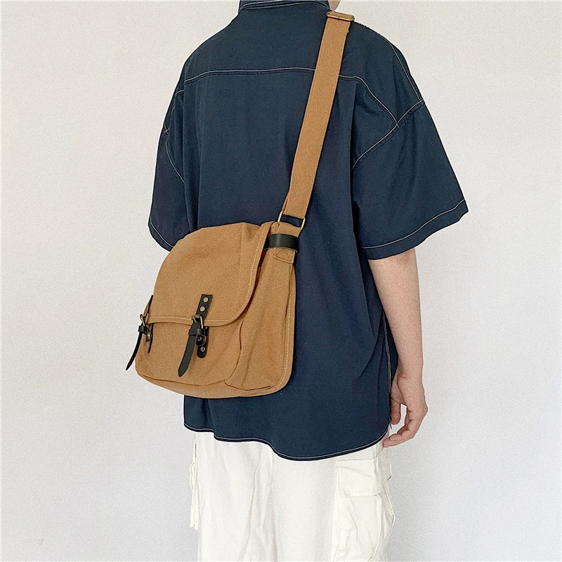 Сумка на плечо унисекс Повседневная холщовая дорожная Сумочка через в Корейском