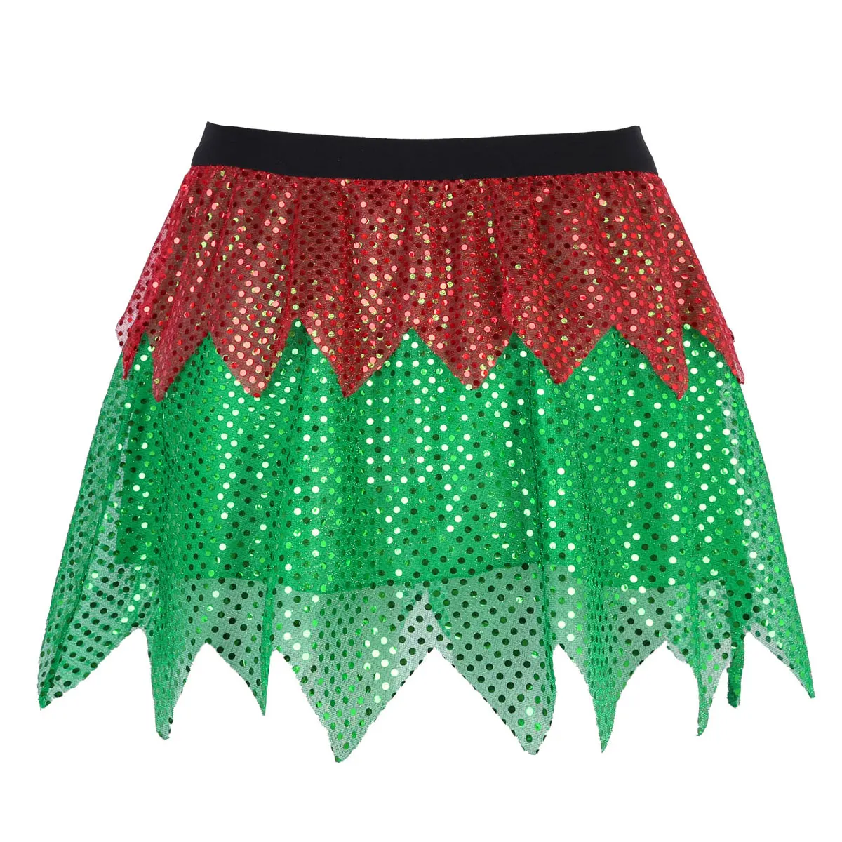 Мини-юбка женская блестящая с поясом на резинке трапециевидная | Тематическая