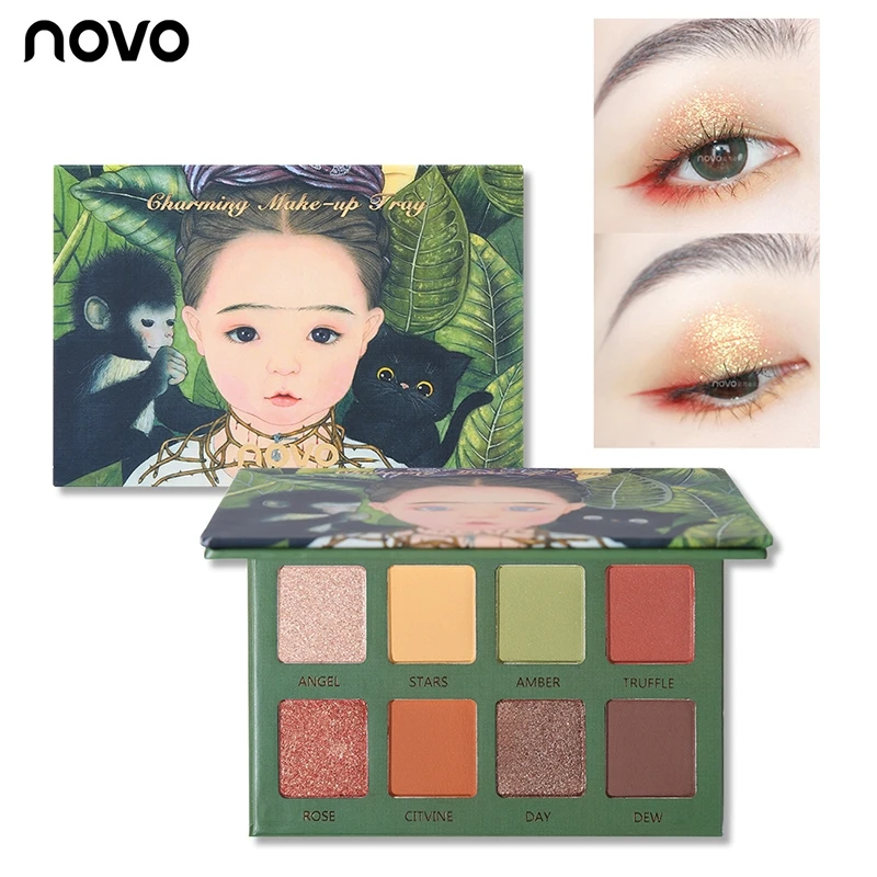 NOVO палитра теней для век 8 оттенков матовые мерцающие тени блестящие