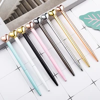 kawaii metal hearts ballpoint pens luxury writing handle pens gifts signature school office stationery supplies black ink 1 0mm