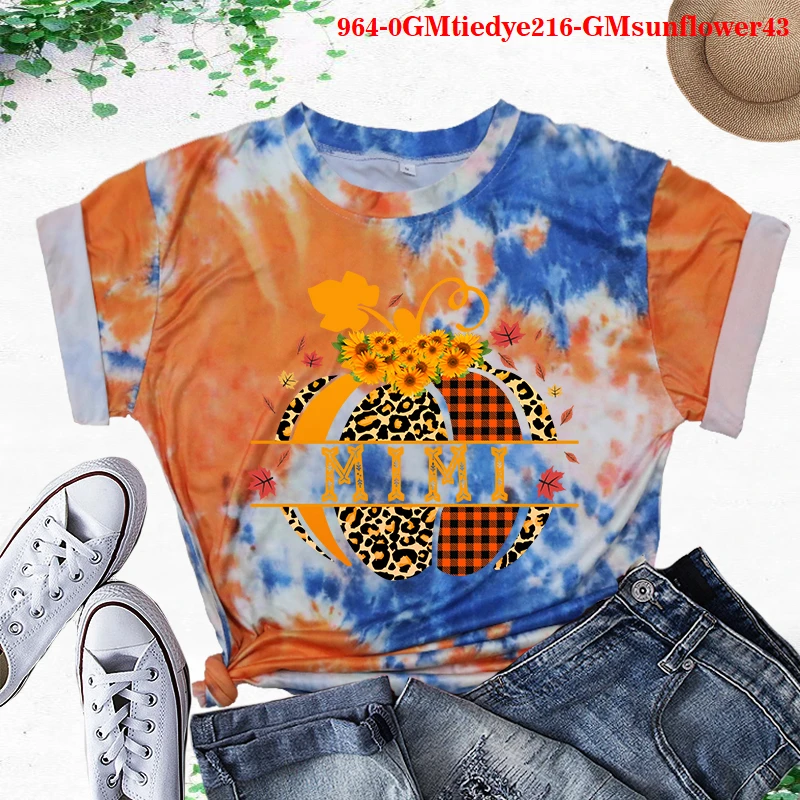 

Sunflower Print Graphic Tees Tie Dye T-Shirt Women Aesthetic Short Sleeve Plus Size Woman Tshirts Summer Tops Women Camisetas