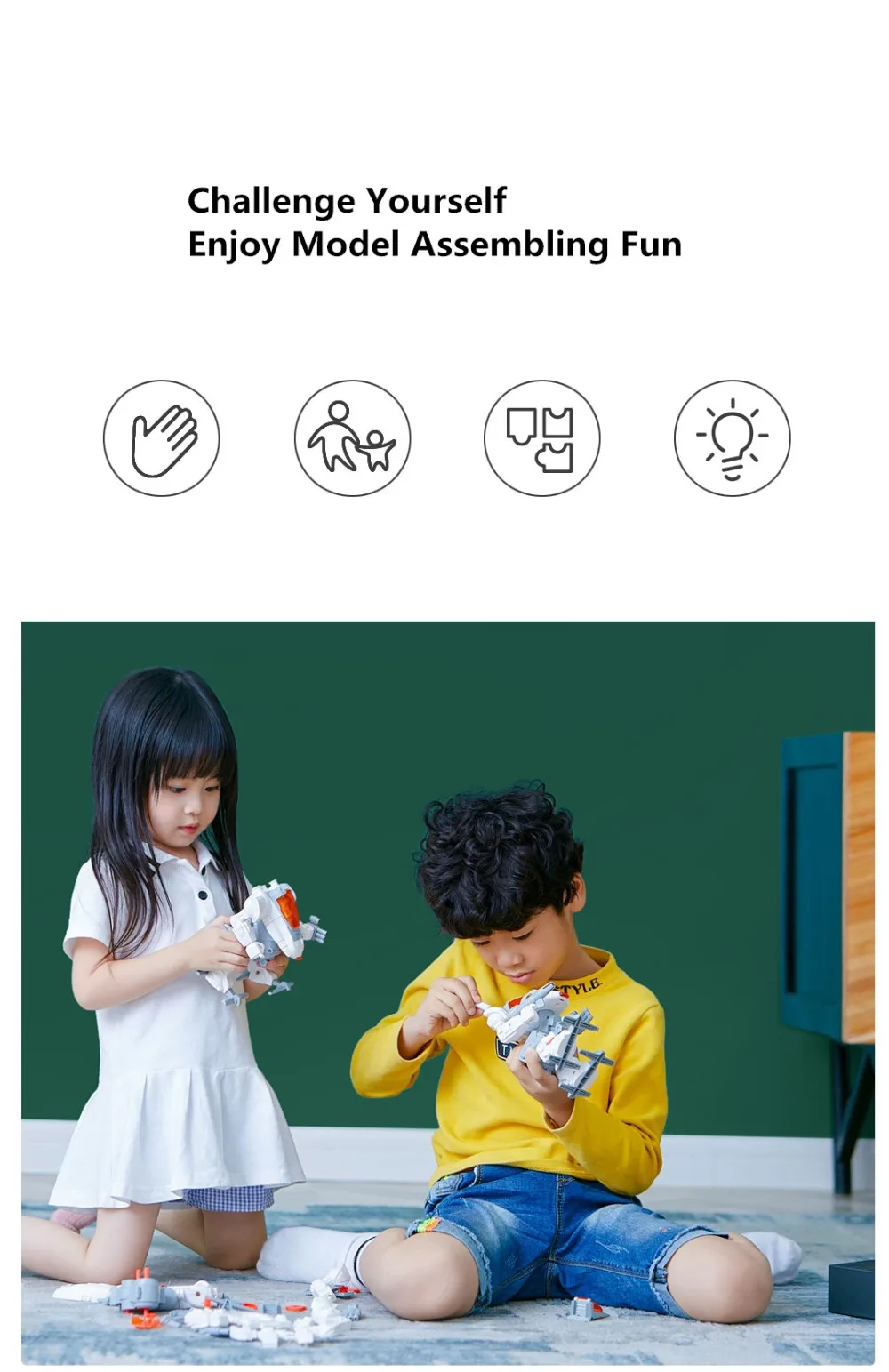 Mijia Bravokids 54 шт. Робот Модель воина электрический набор игрушек своими руками головоломка сборная игрушка модель мальчик девочки игрушка для детей подарок для детей