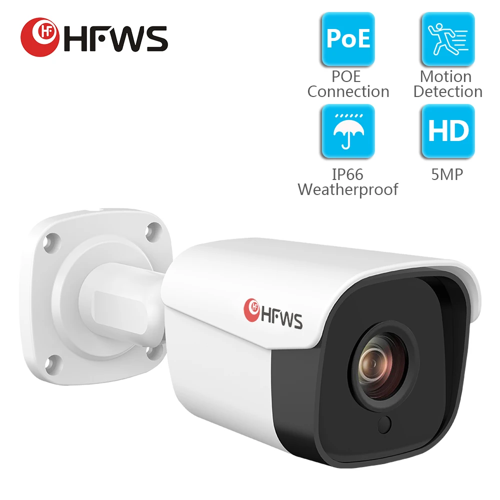 HFWS  IP Camera Surveillance cctv camera poe  outdoor  video Surveillance 5MP night vision AI Cameras ONVIF for NVR System
