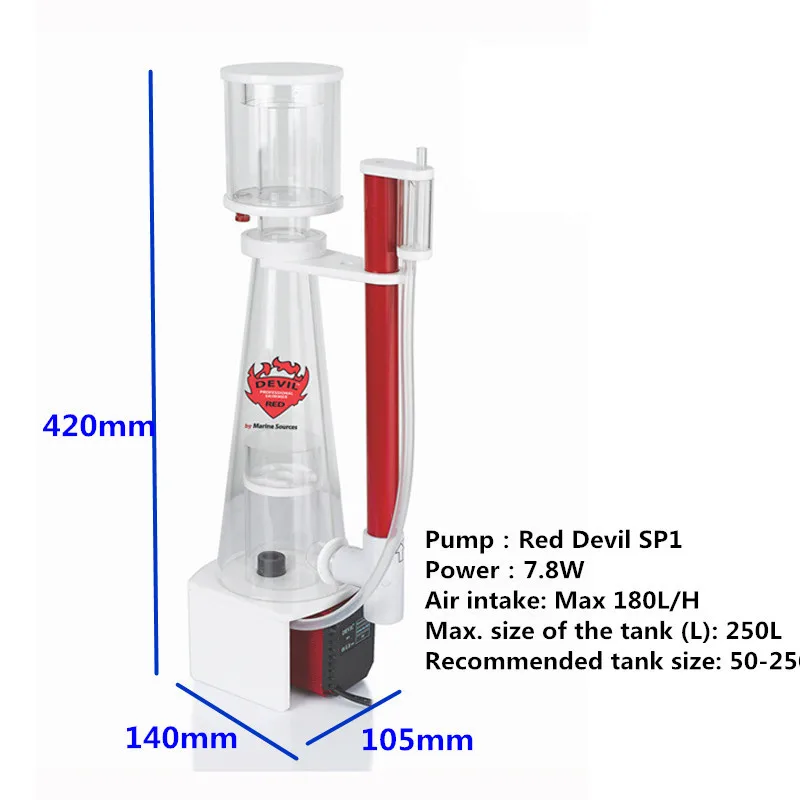 Fuente Marina Red Devil RDC250 Nano250, Espumador de prote&iacute;nas para tanque de Arrecife Marino, filtro de coral de agua de mar-2