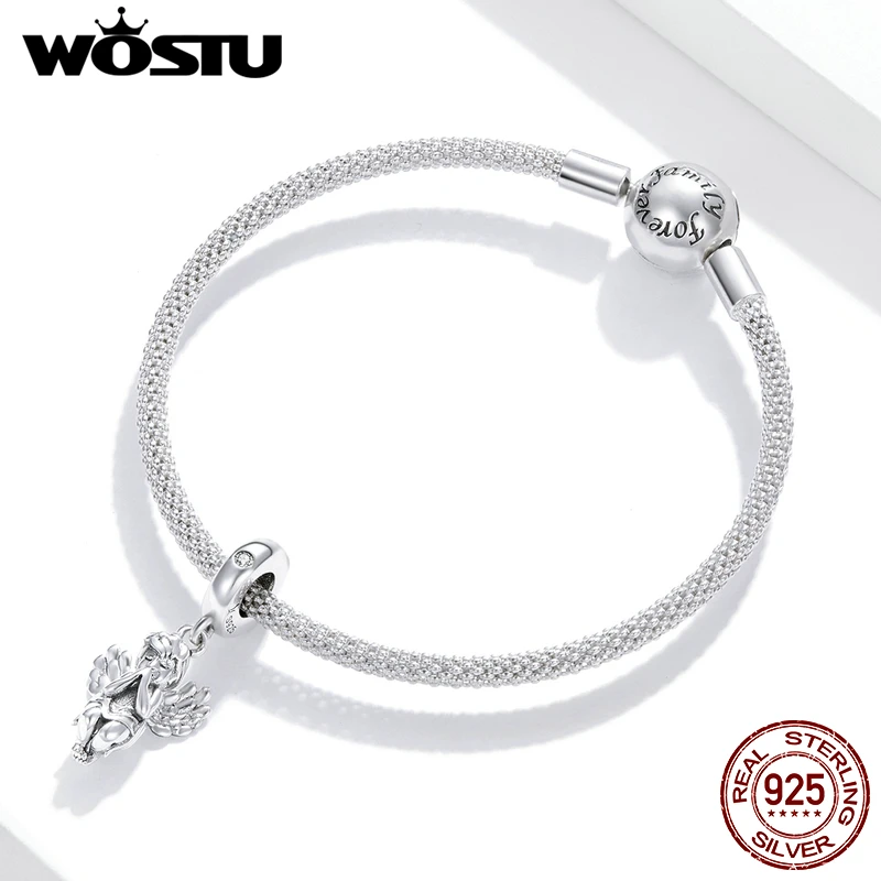WOSTU Новый 2020 маленький Ангел подвески серебряные бусины 925 пробы кулон подходят