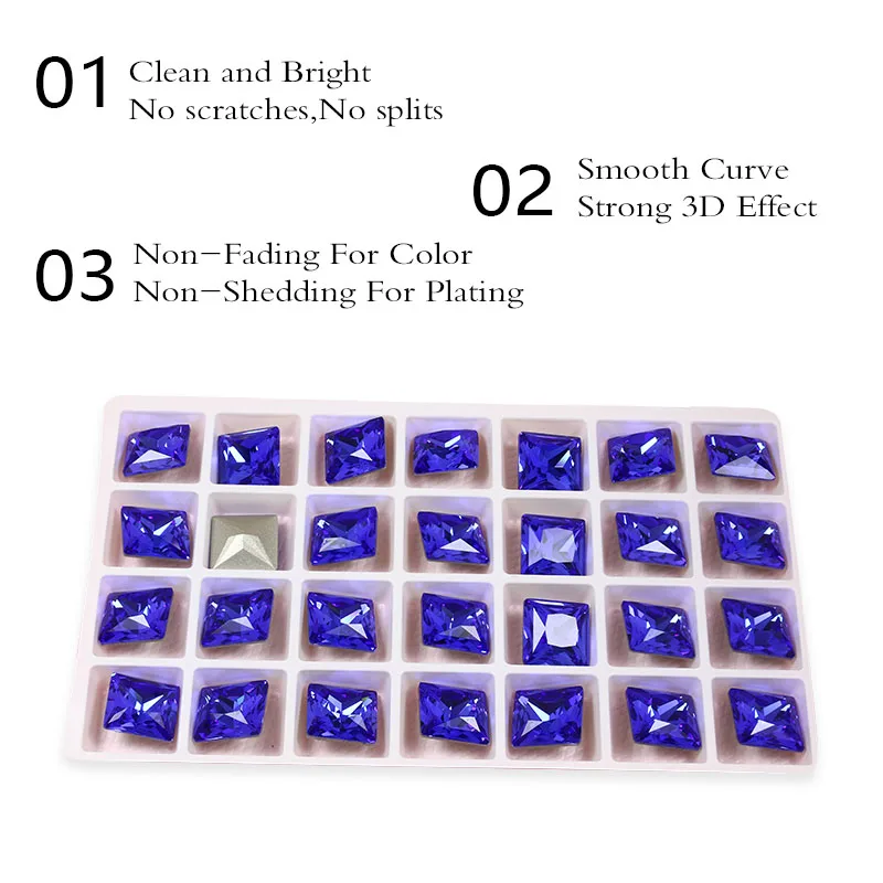 Красочные 3D квадратные камни стразы бриллианты нейл арта украшения стеклянные