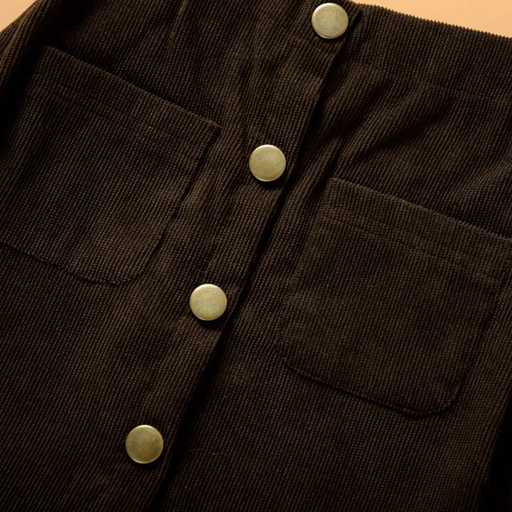 2020 детская одежда для малышей школьная Вельветовая юбка девочек приталенные