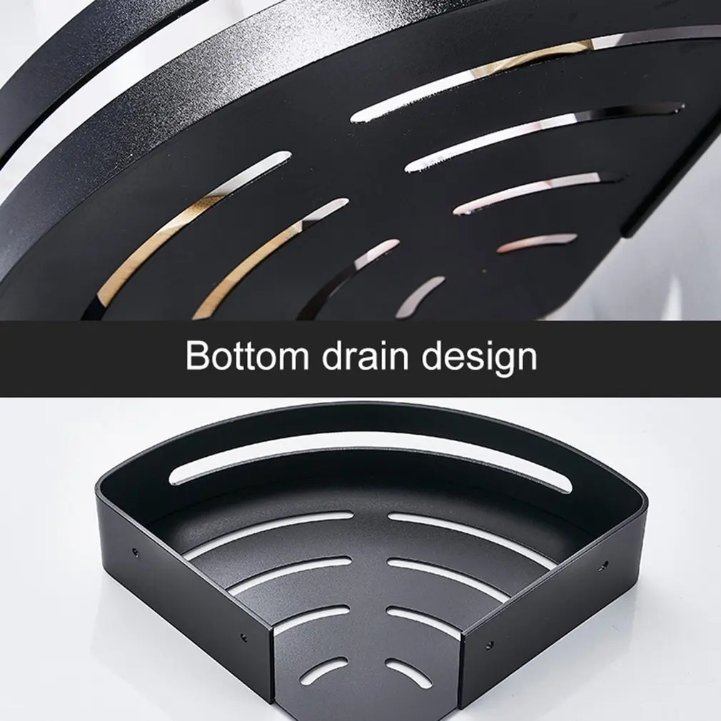 

Bathroom Corner Triangle Shelf Shelf Kitchen Organizer Toilet Storage Basket No Drilling Aluminum Shelf