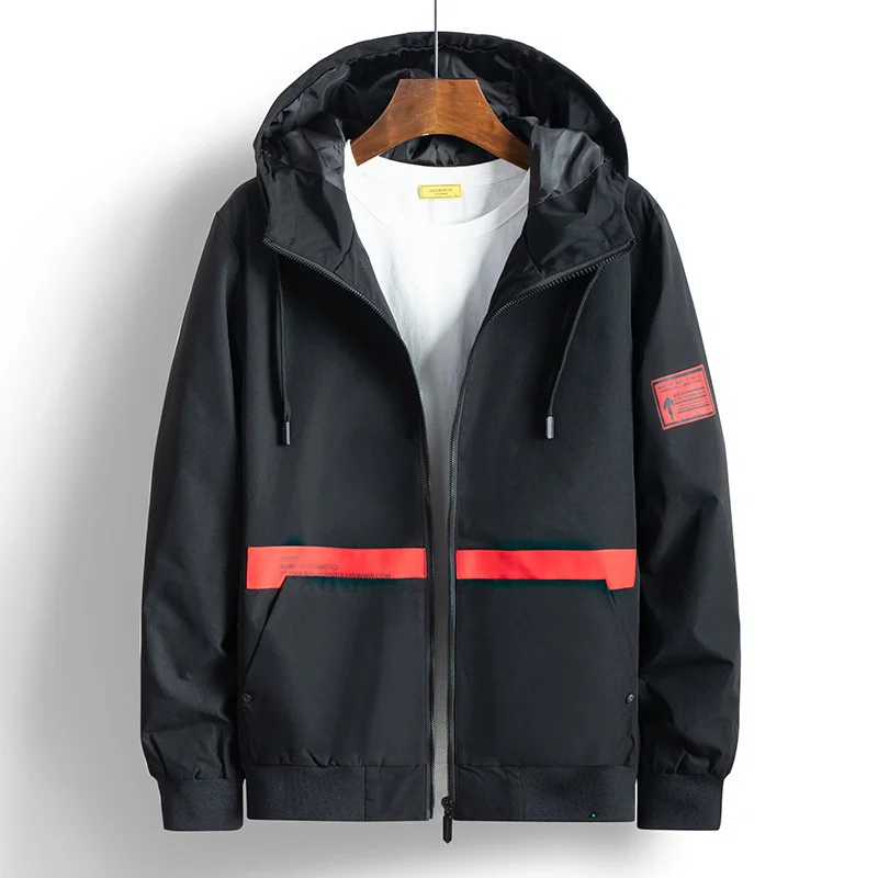 

Спортивная одежда 2021, весенняя куртка, Мужская Повседневная тонкая ветровка с капюшоном, мужские спортивные костюмы в стиле преппи, трендов...