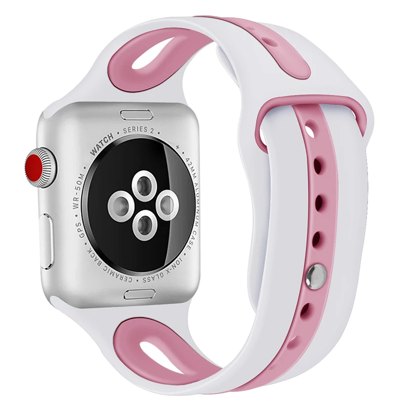 Силиконовый спортивный ремешок для Apple Watch 5 4 3 2 1 42 мм 38 мм резиновый ремешок для часов для Iwatch 5 4 3 40 мм 44 мм