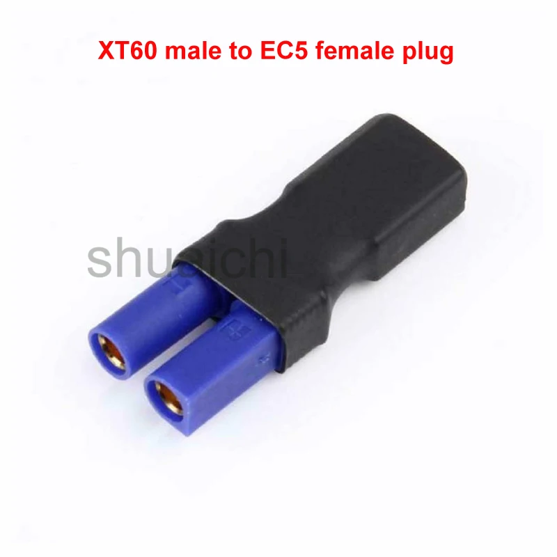 

1pair XT60 to EC5 Conversion Plug Male Female Connector Adapting Banana Plugs Control DIY Parts for RC Model Airplane Battery