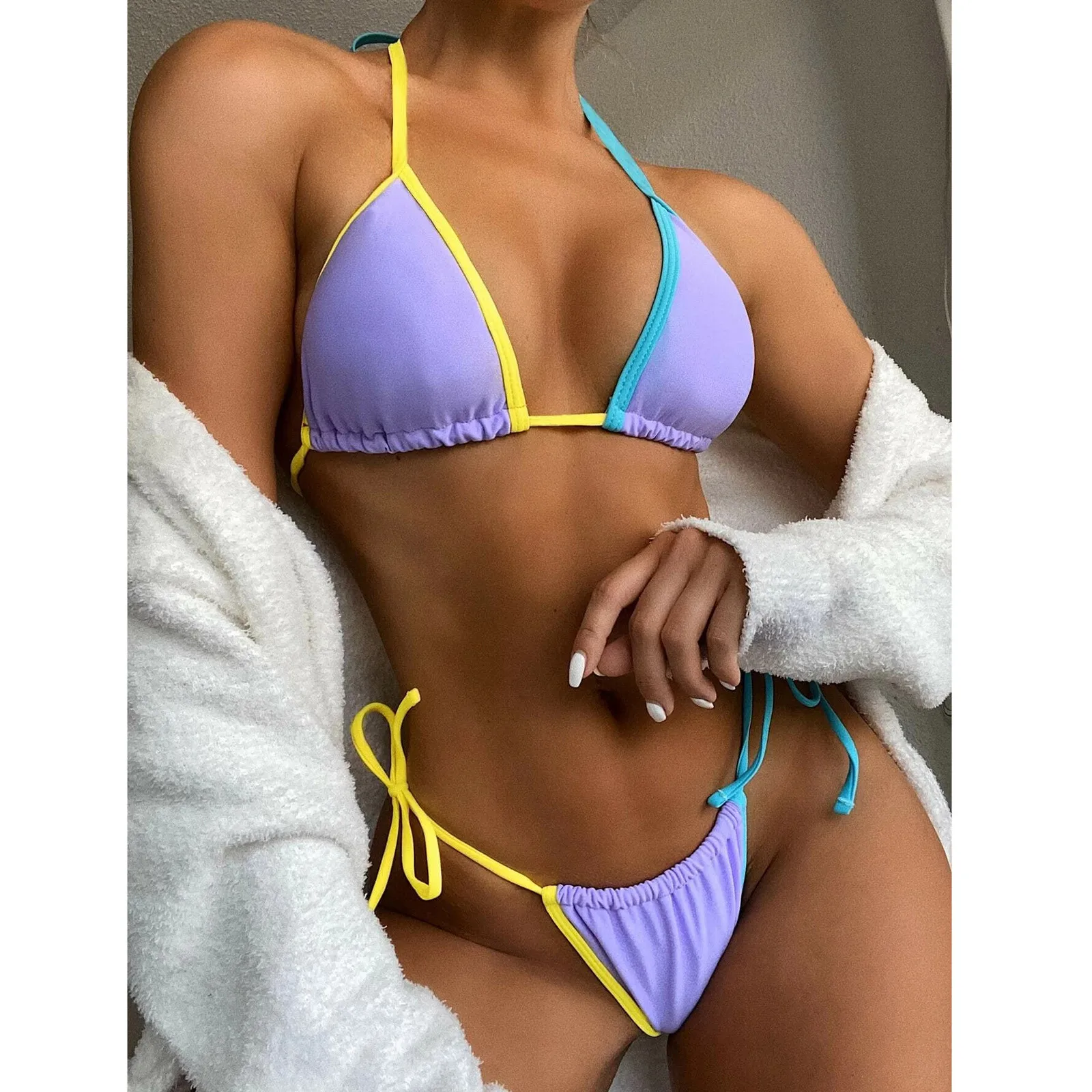 Micro Mini Bikini Swimwear Women Halter Push Up Set Padded Bra Sexy Swimsuit Hot Bandage Swim Suit Ropa De Mujer | Женская одежда