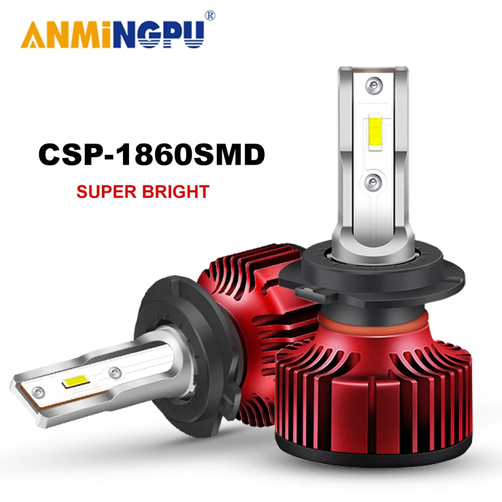 

ANMINGPU H7 Led Canbus Bulbs Hir2 9012 Led H11 H8 H9 H4 Led Headlight 9006/HB4 9005/HB3 H1 H3 CSP 50W 6500K Car Headlight Bulbs