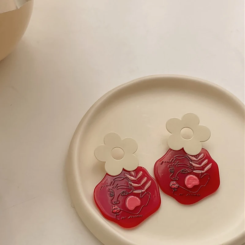 

Милые милые серьги с цветами для девочек, женские акриловые ювелирные изделия, корейская мода, ювелирные изделия для девушек-подростков, 2021,...