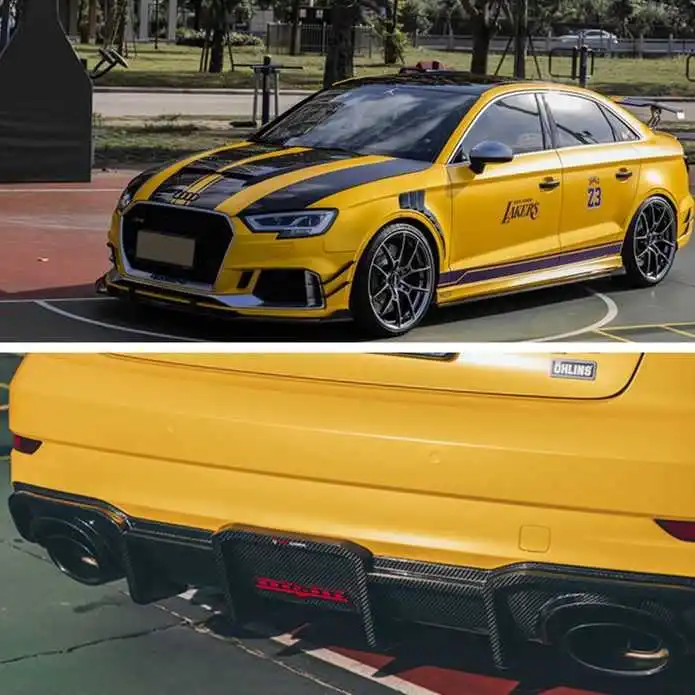 

Подходит для Rs3 Audi, Модифицированная накладка на сухую переднюю боковую юбку Takd, накладка на лист из углеродного волокна, заднюю губу, заднюю...