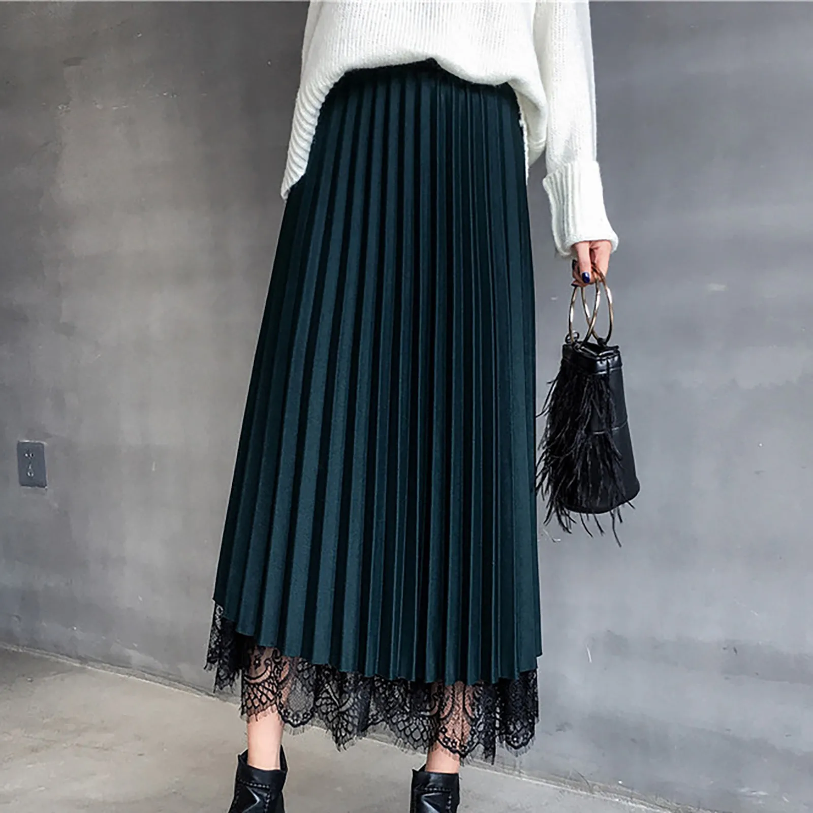 SAGACE 2021 юбка на осень и зиму лето женские кружевные длинные штаны с высокой талией