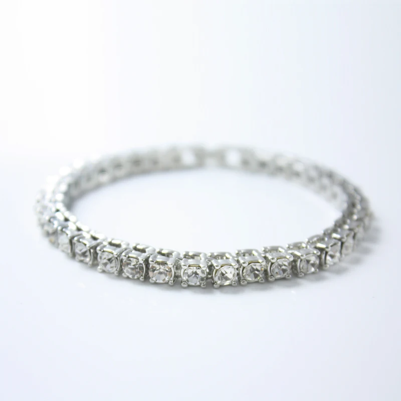 Хип хоп шикарный Iced Out кубический цирконий браслет теннисная цепочка Браслеты