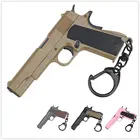 Модель 1911, кольца для ключей 1:4, тактический декоративный подарок, пластиковый брелок для ключей с подвижным рычагом и магазином