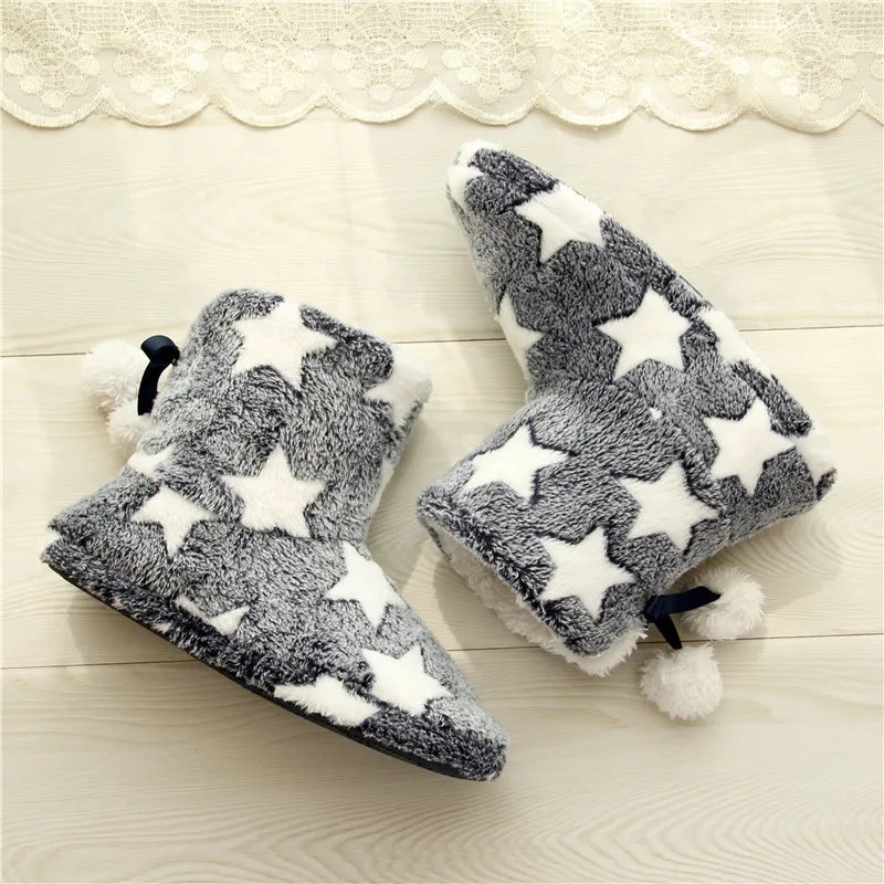 Couples Lovers Wool Non-slip Men Women Soft Shoes Cotton Home Shoes Winter Women Slippers Warm Plush Indoor Floor Slippers