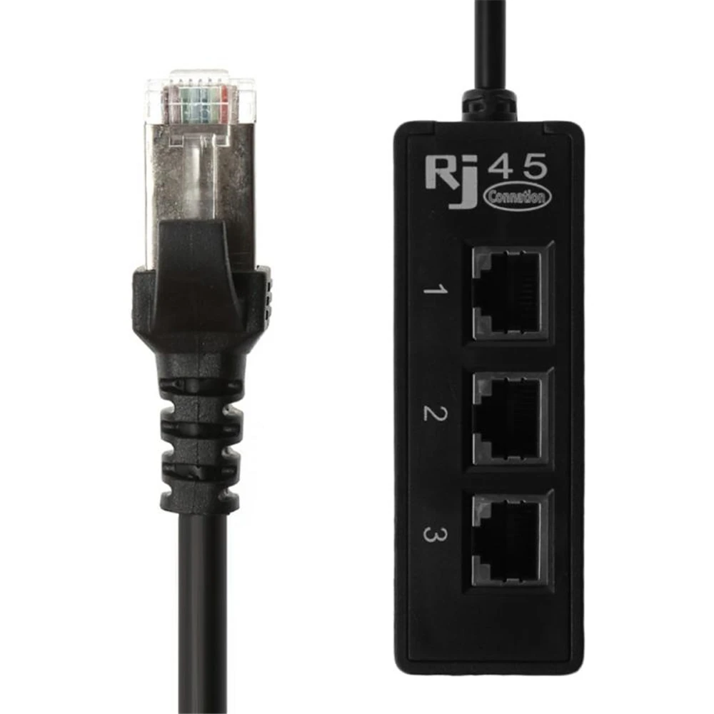 Локальной сети RJ45 1 до 3 way Разветвитель адаптер кабель удлинитель Ethernet разъем с