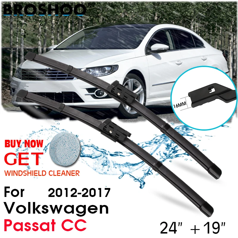

Car Wiper Blade Front Window Windscreen Windshield Wipers Blades Auto Accessories 24"+19" For Volkswagen Passat CC 2012-2017