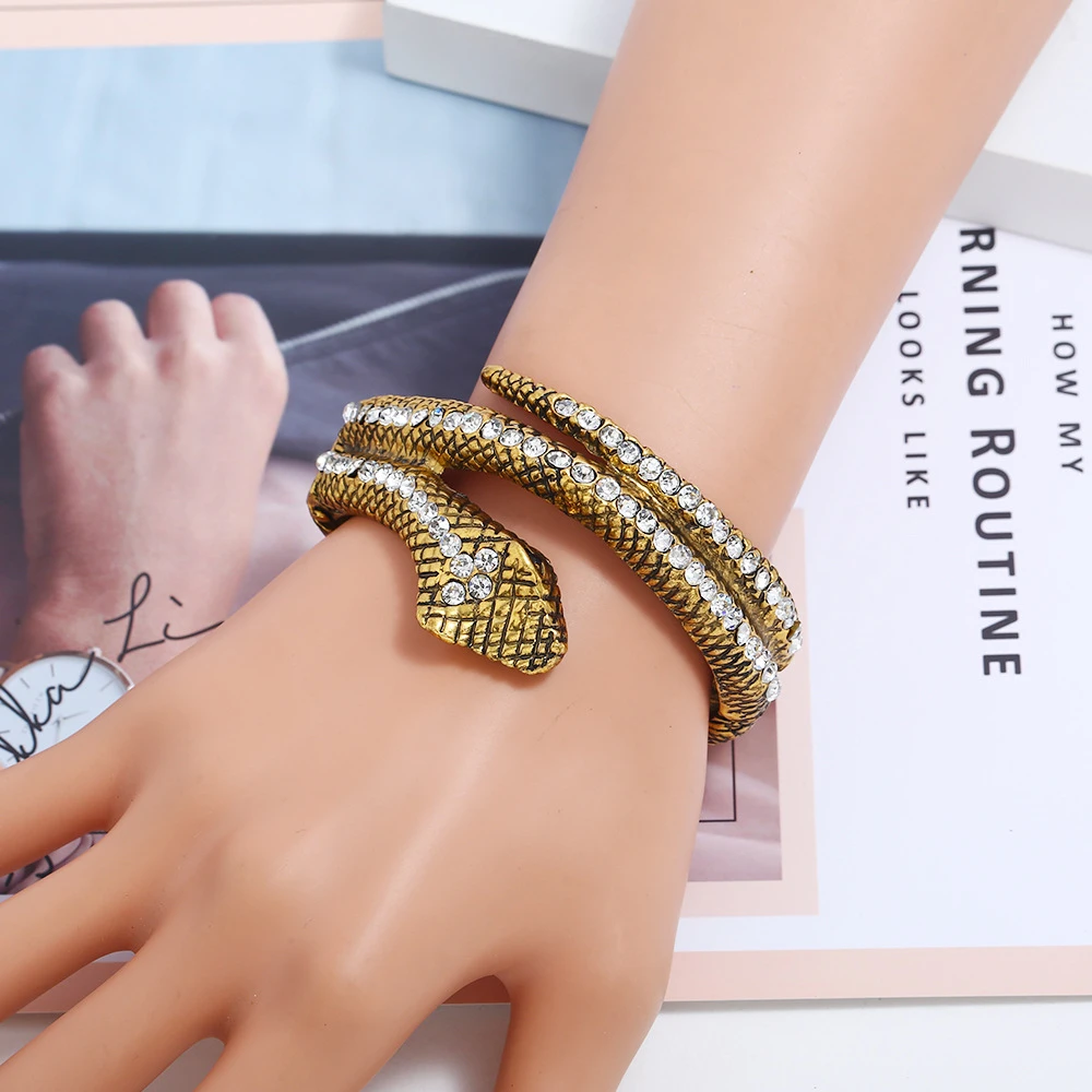 Готический панк Змеиный браслет браслеты для женщин Гипербола винтажные