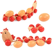 new kids trailer toys toddler simulation animal montessori wooden car toys chickens egg animal assembly blocks educationalgift