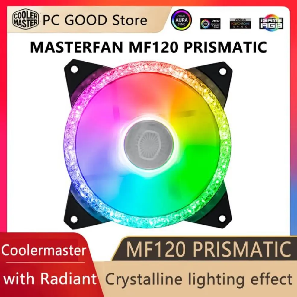 CoolerMaster MASTERFAN MF120 призматический с сияющей кристаллический эффект освещения Вентилятор охлаждения 120 мм ARGB для компьютера чехол Вентилятор охлаждения