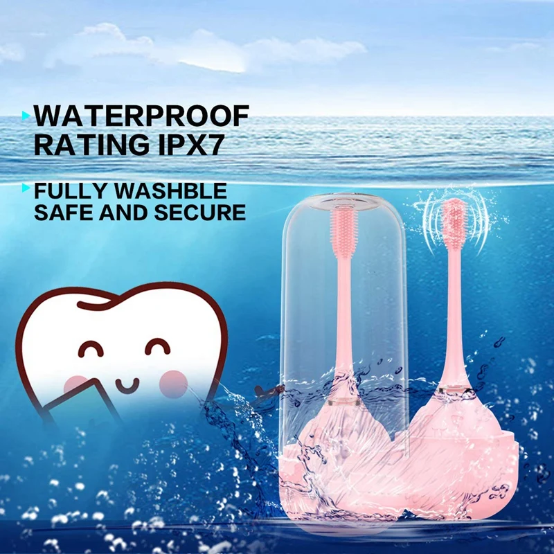 Детская Беспроводная перезаряжаемая электрическая зубная щетка звуковая милая