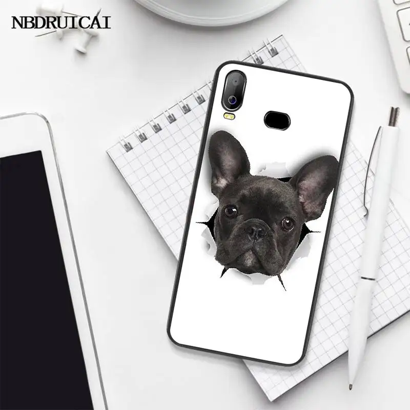 NBDRUICAI Pug Французский бульдог ТПУ черный чехол для телефона Корпус Samsung A10 A20 A30 A40 A50