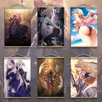 fate grand order anime wall poster canvas painting solid wood hanging scroll posters wall decor decor cosplay