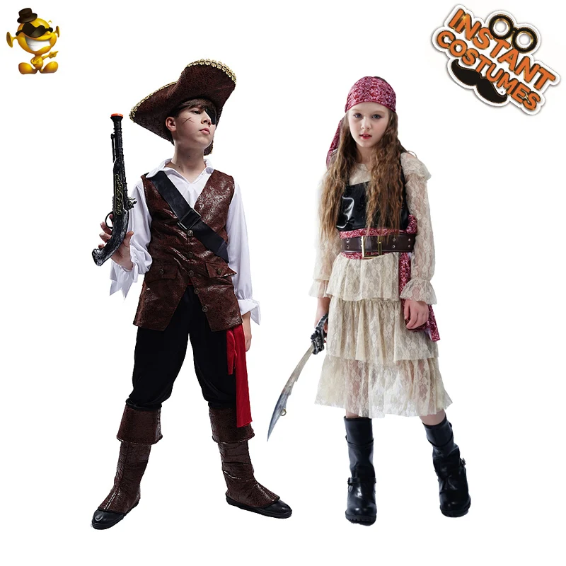 Disfraz de pirata para niños y niñas, vestido de Bucanero, Disfraces de Halloween, Cosplay, regalo de Navidad