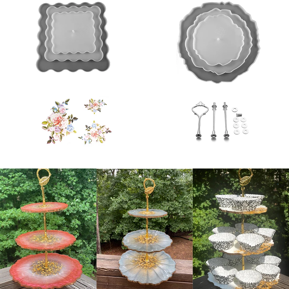 

Three-Layer Fruit Dish Silicone Mold For DIY Crystal Epoxy Mold Resin Tray Coaster Storage Molds Table Art Home Decoration