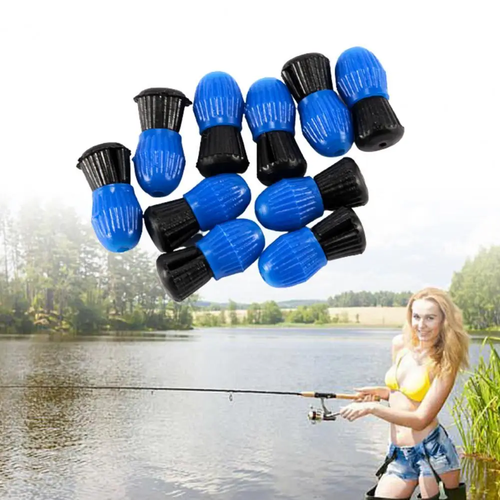 

10Pcs Fishing Float Float Stopper Ball Snap-on Blue-Black Sea Sinker Line Fishing Float for Fishing