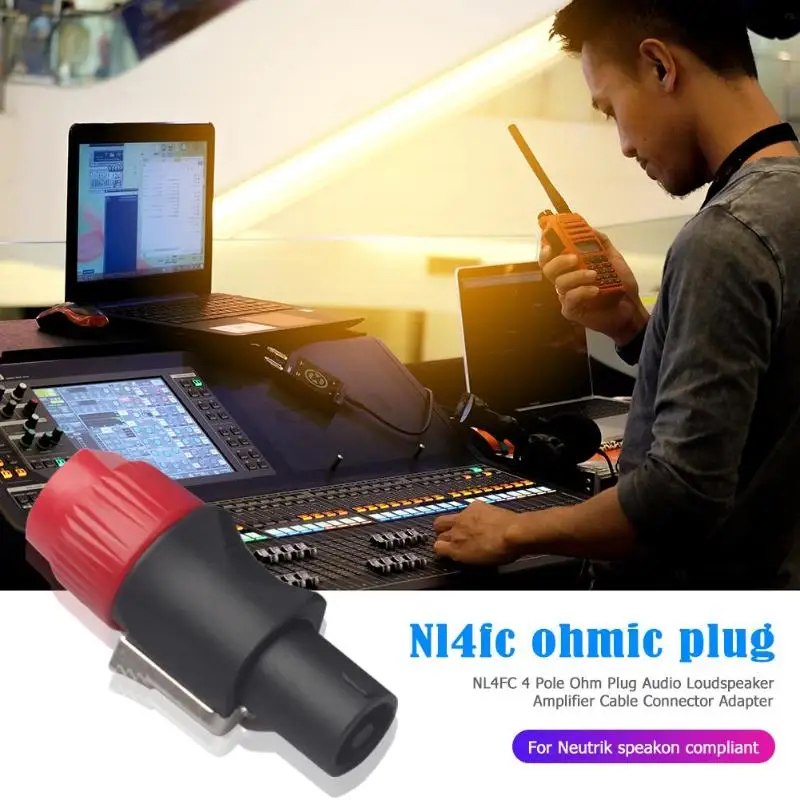 NL4FC четыре ядра Динамик разъем Вилки высокопрочный АБС пластик Медь покрытием