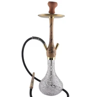 arabic hookah set electric shock wood luminous handle wooden tobacco tube chicha %e2%80%8baccessories complete shisha smoking pipe