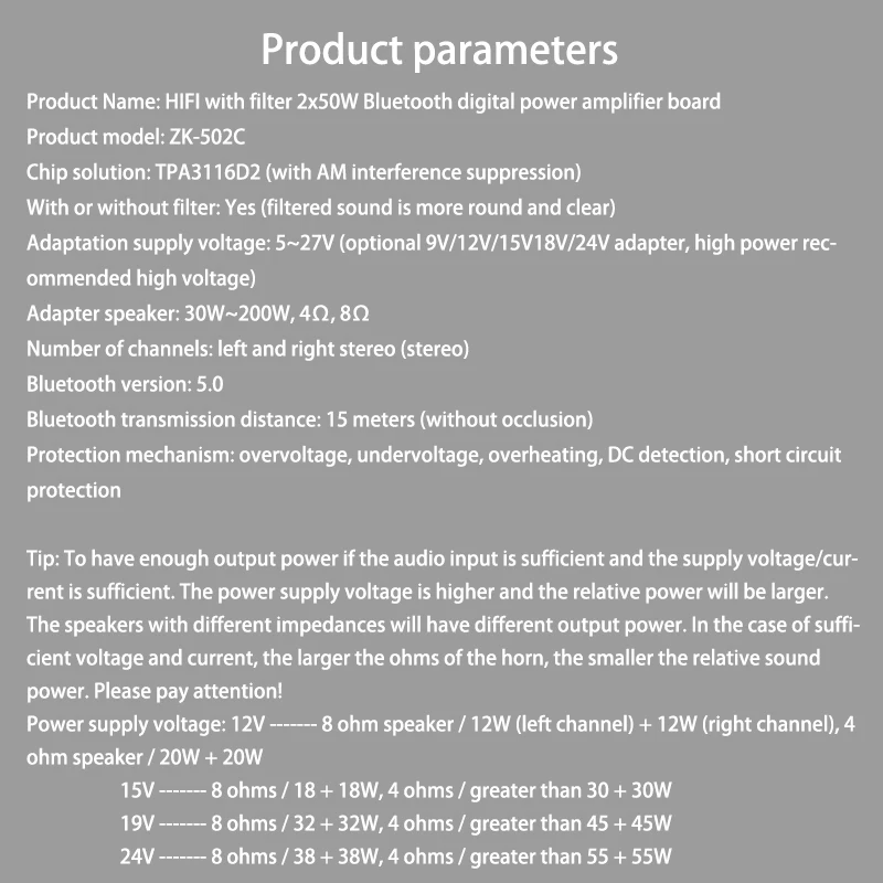 Уровень HiFi 2,0 Стерео Bluetooth цифровой усилитель мощности плата TPA3116 50WX2 усилитель для громкоговорителя с фильтром