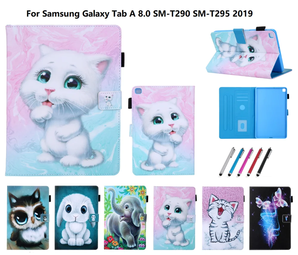 Чехол для Samsung Galaxy Tab A 8 0 чехол телефона T295 T297 2019 с мультяшным рисунком подставка