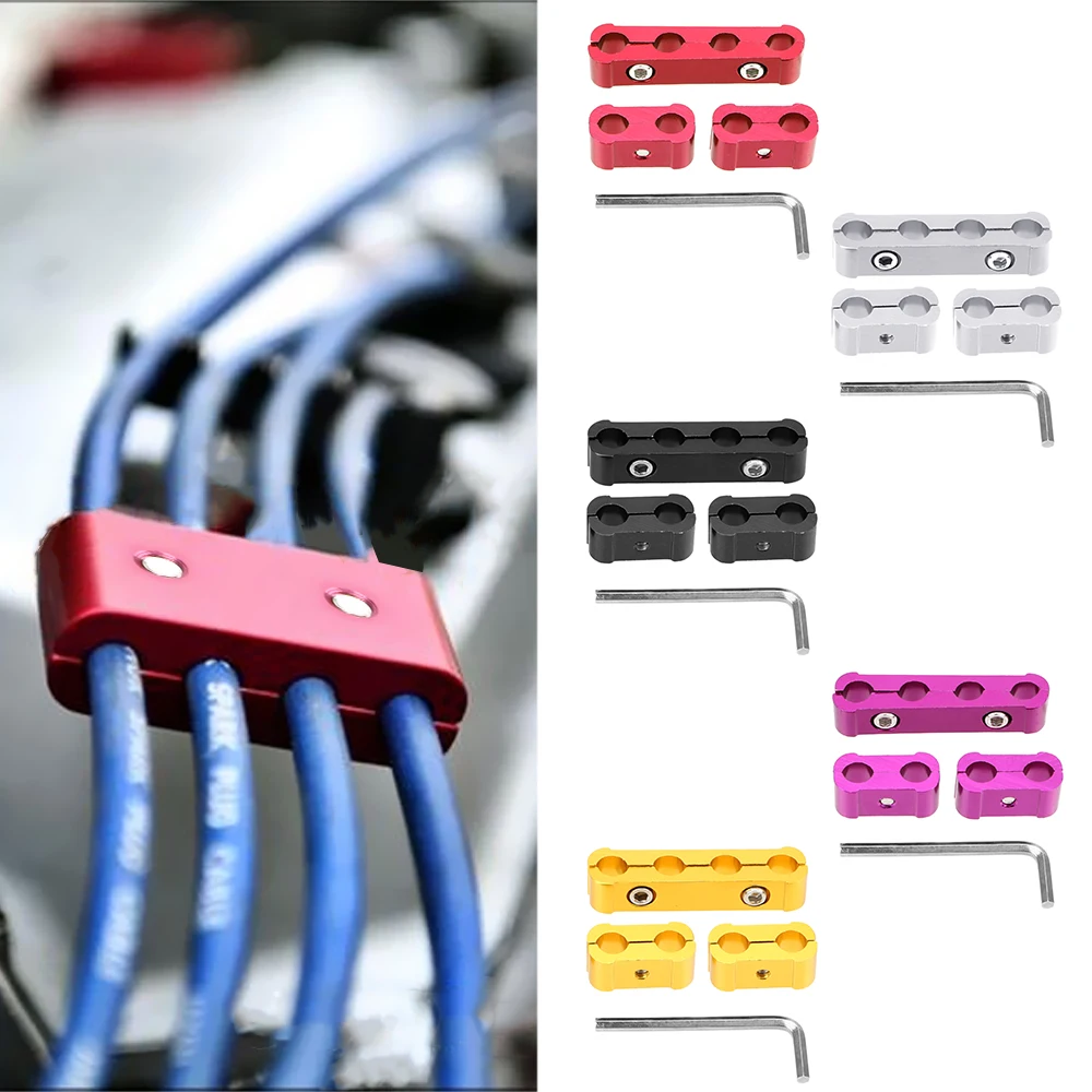 

3PCS Engine Spark Plug Wires Separator 8mm 9mm 10mm Diameter Divider Organizer Divider Clamp Kit Universal Auto Accessories