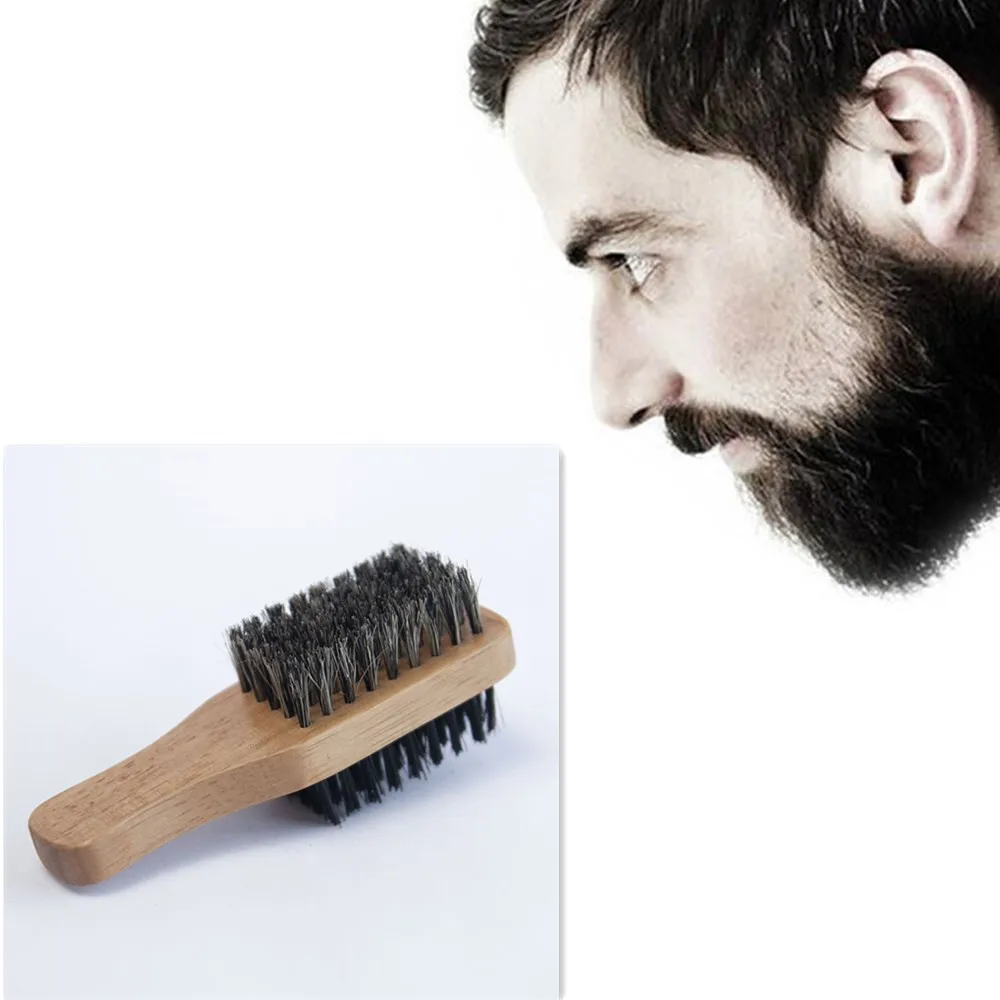 1pcs Natural Long Handle Facial Mustache Grooming Massage Bristle Men Shaving Brush Scrub Hair Comb Beard Beauty Health | Красота и