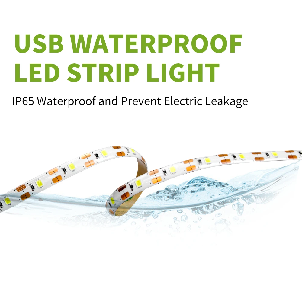 Водонепроницаемая светодиодная лента с USB 5 В IP65 0 м ~ Светодиодная ФИТА 2835SMD