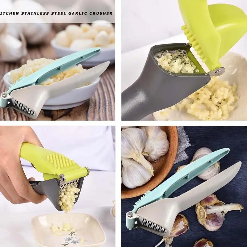 Stainless Steel Manual Garlic Press Crusher Home Vegetables Squeezer Masher Presses Chopper Fruit Vegetable Cooking Tools | Дом и сад