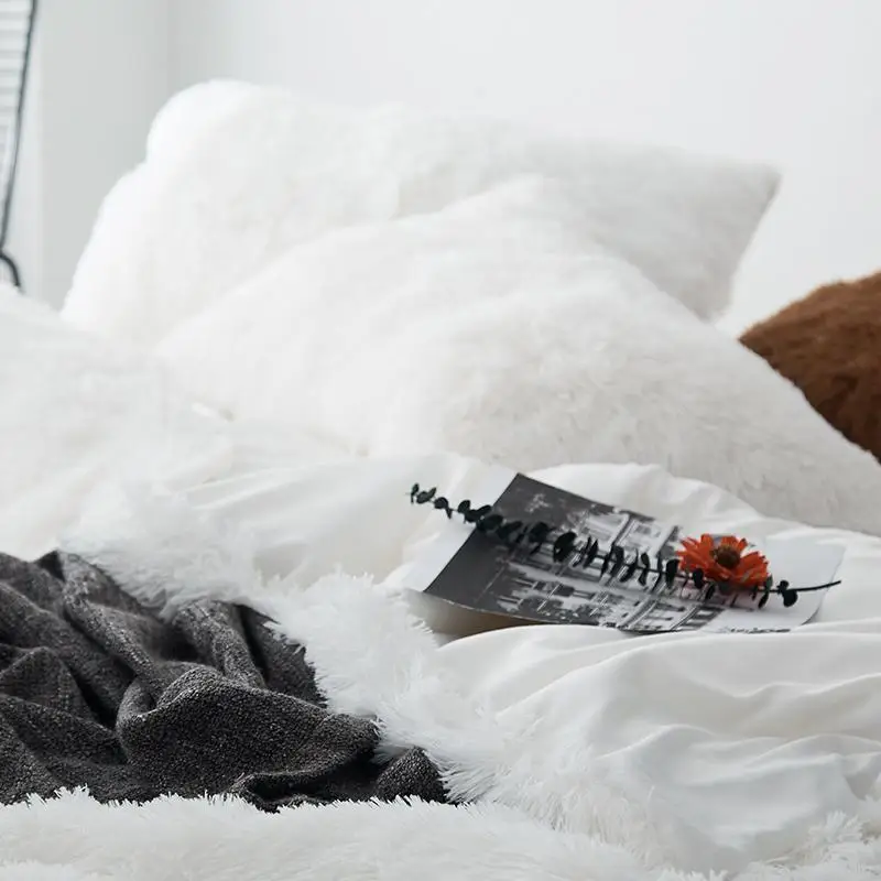 Новый комплект постельного белья из норкового бархата красного синего розового