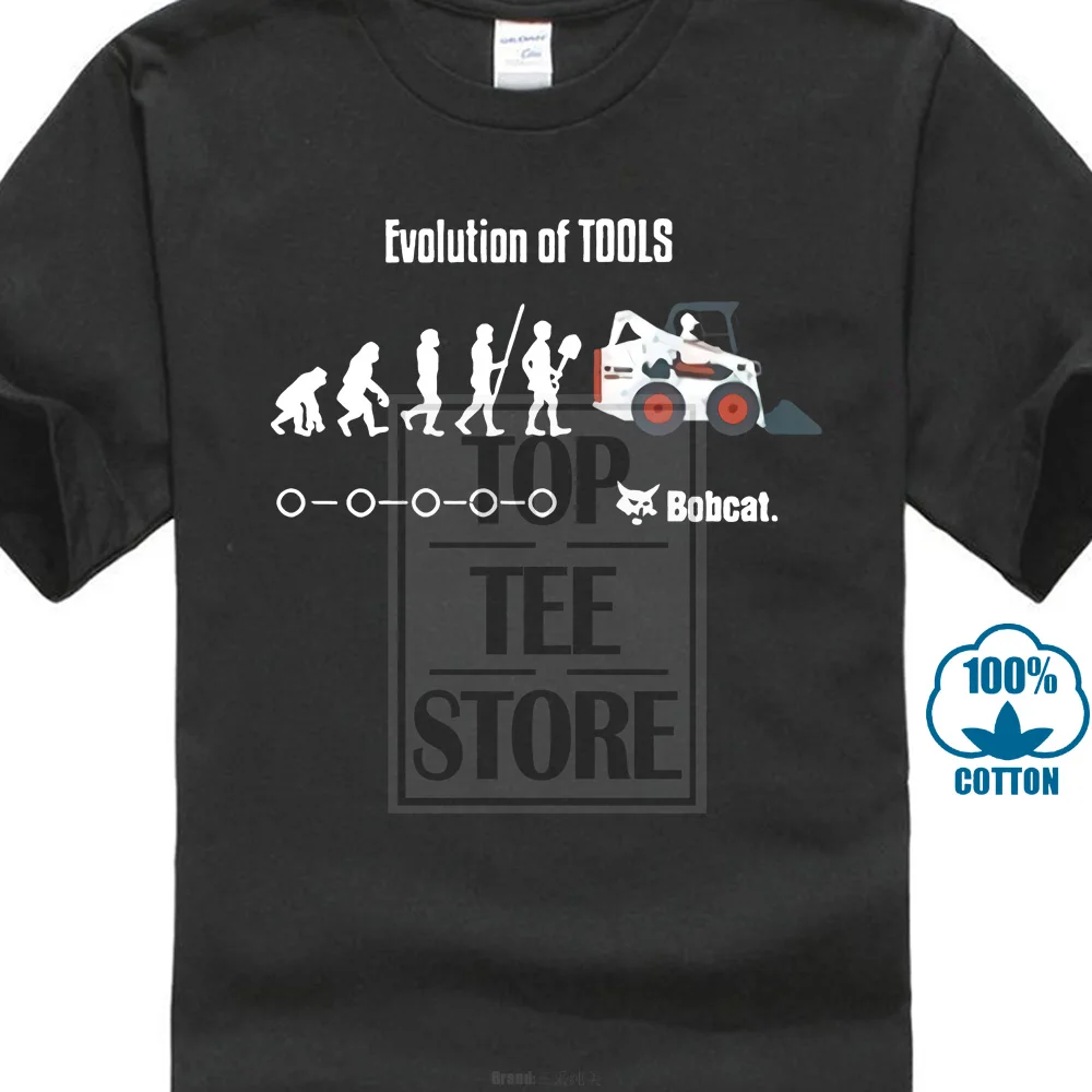 Классический Эволюция инструменты трактора Bobcat тяжелого оборудования Футболка