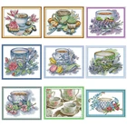 Набор для вышивки крестиком, различные цветы, чашка чая, DMC 14CT11CT, холст, набор для рукоделия, украшение для дома