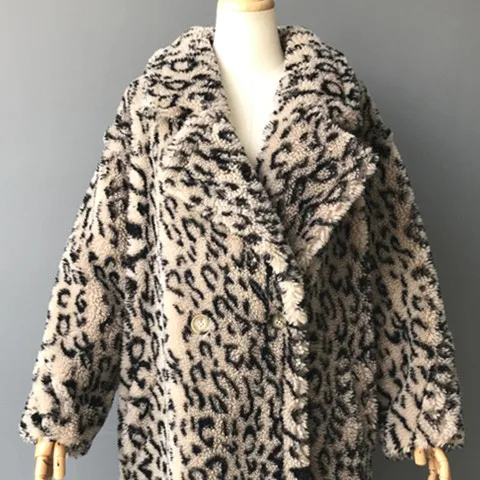 Short Leopard MAOMAOFUR натуральная шерсть Teddy Bear пальто Женская Зимняя мода натуральном овечьем меху Меховая куртка женские теплые ботфорты Костюмы; шерстяная Верхняя одежда для детей - Цвет: Short Leopard